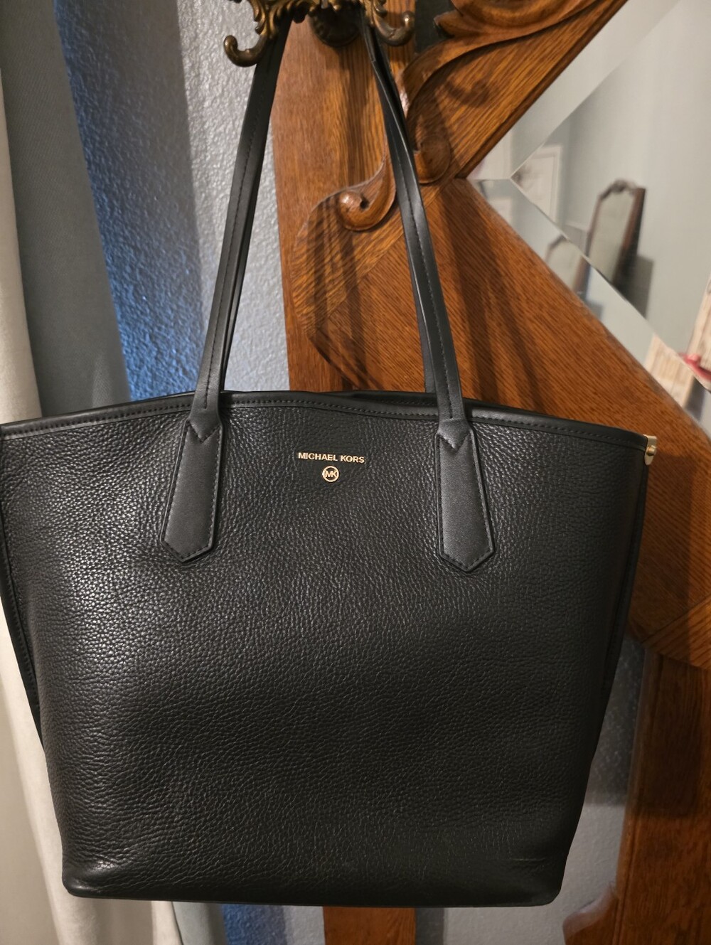 Michael Kors Black Pebbled Leather Tote